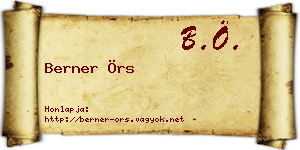 Berner Örs névjegykártya