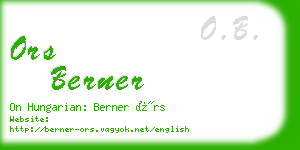 ors berner business card